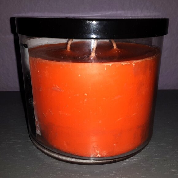 Bath & Body Works Purrfect Pumpkin 3 Wick Candle Halloween Black Cat Orange - Picture 4 of 7